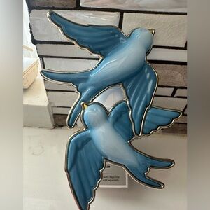Blue Ceramic Bird Wallflower Plug In